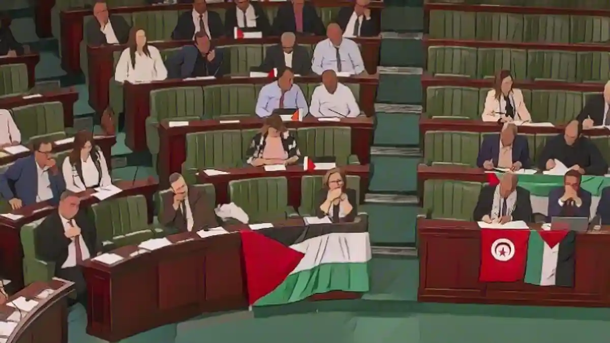 Парламент Туниса "твердо убежден, что Палестина должна быть освобождена от реки до моря".:Парламент Туниса "твердо убежден, что Палестина должна быть освобождена от реки до моря".