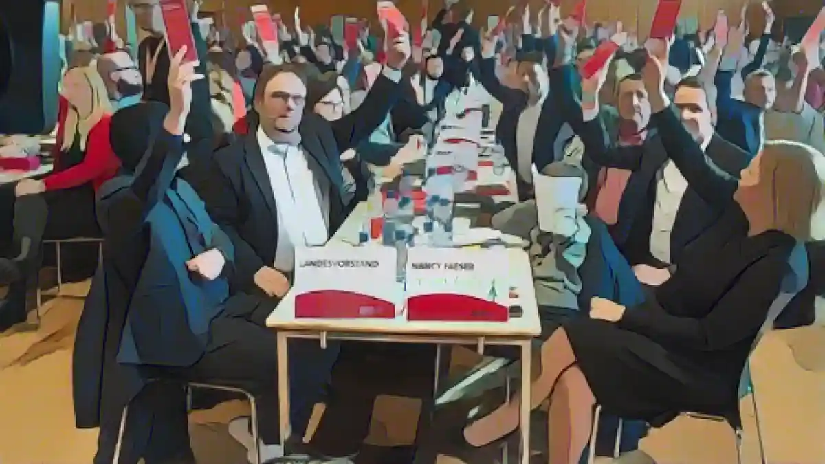 Большинство делегатов проголосовали за коалиционное соглашение между ХДС и СДПГ.:Большинство делегатов проголосовали за коалиционное соглашение между ХДС и СДПГ. Фото