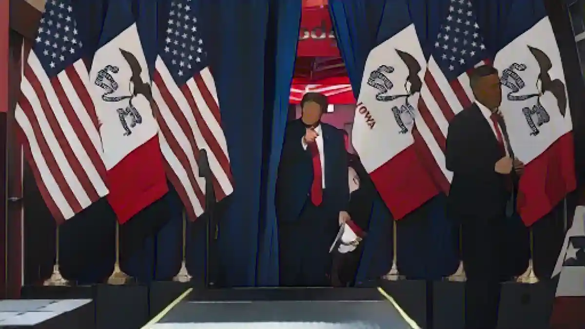 Бывший президент США Дональд Трамп на мероприятии в Форт-Додже, штат Айова, 18 ноября 2023 года.:Бывший президент США Дональд Трамп на мероприятии в Форт-Додже, штат Айова, 18 ноября 2023 года.