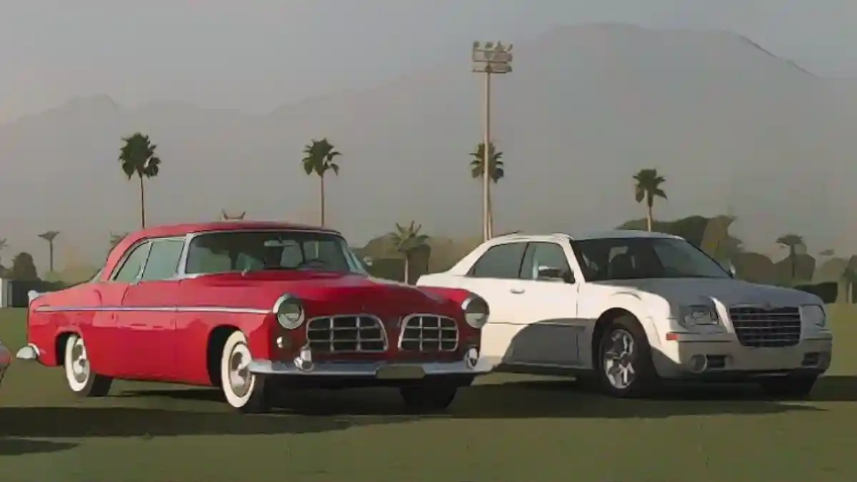 Chrysler 300 оглядывается на почти 70-летнюю историю. Вот модель 300 1955 года (слева) и ее преемник 2004 года, разработанный совместно с Mercedes:Chrysler 300 оглядывается на почти 70-летнюю историю. Здесь 300 1955 года (слева) и его преемник 2004 года, разработанный совместно с Mercedes.