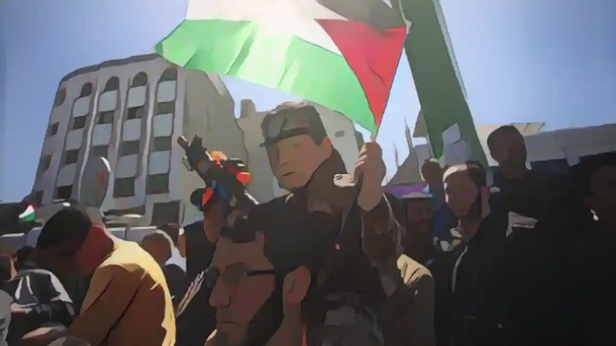 Демонстрация в городе Газа в апреле 2022 года:Демонстрация в городе Газа в апреле 2022 года.