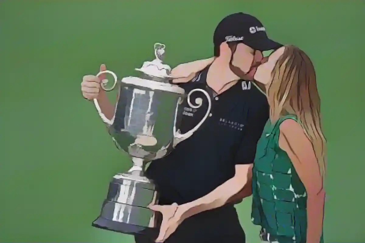 Эрин Уокер целует мужа Джимми Уокера после того, как он выиграл чемпионат PGA в США в 2016 году. Она проводит 30 недель в году, путешествуя по миру, пока он участвует в PGA Tour:Эрин Уокер целует мужа Джимми Уокера после того, как он выиграл чемпионат США PGA в 2016 году. Она проводит 30 недель в году, путешествуя по миру, пока он участвует в PGA Tour.