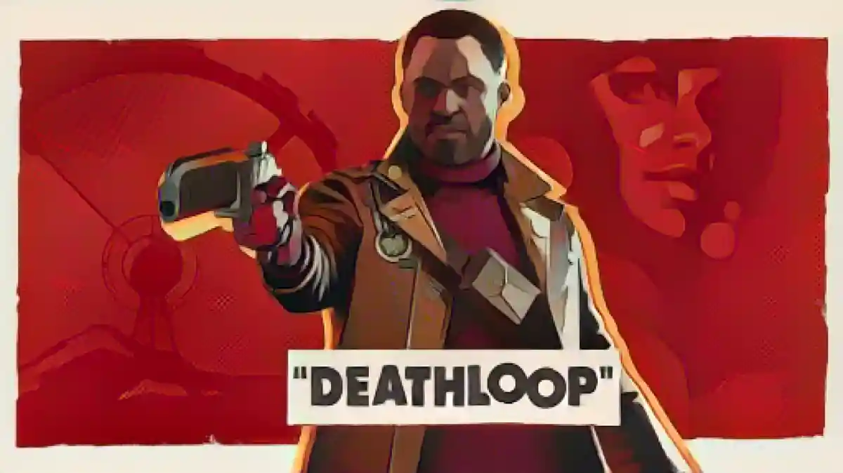 Главный герой Deathloop держит в руках пистолет с надписью "Deathloop":Вы можете получить фильм "Смертельная петля" бесплатно в течение следующего месяца с помощью Amazon Prime