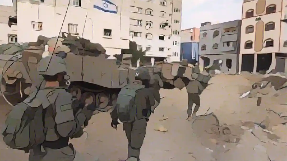 Израильские солдаты во время наземной операции в районе Шиджаия в городе Газа.:Израильские солдаты во время наземной операции в районе Шиджаия в городе Газа. Фото