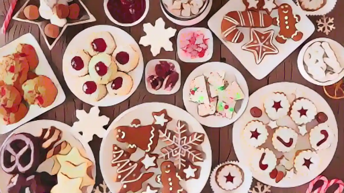 Многочисленные тарелки с праздничным печеньем на столе:Как устроить самый лучший обмен печеньем на празднике