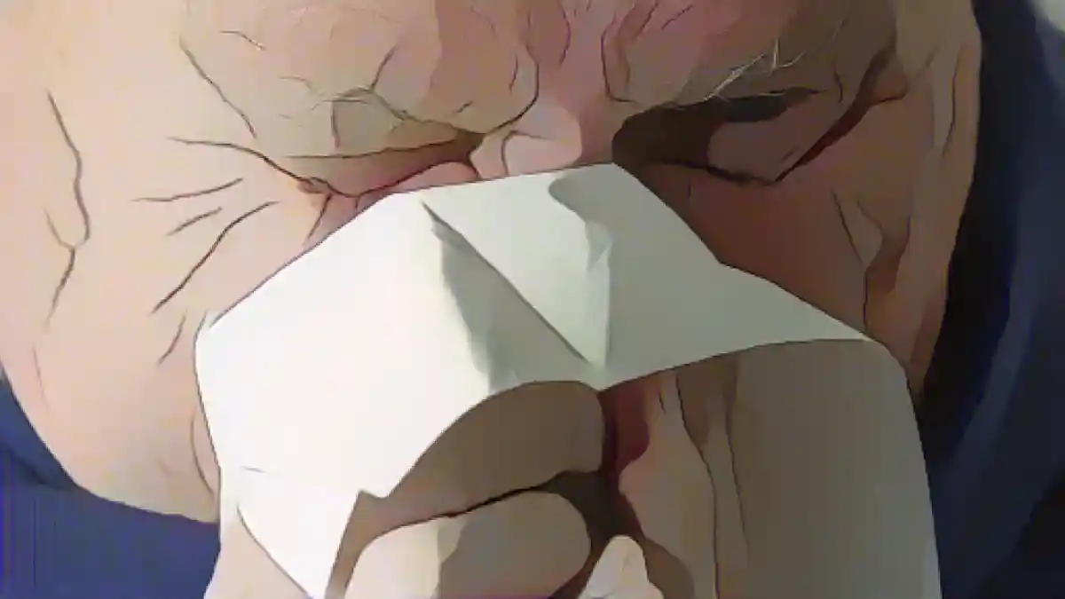 Мужчина чихает в носовой платок:Заболеваемость острыми респираторными заболеваниями среди населения старше 60 лет значительно выросла по сравнению с предыдущей неделей (символическое изображение)