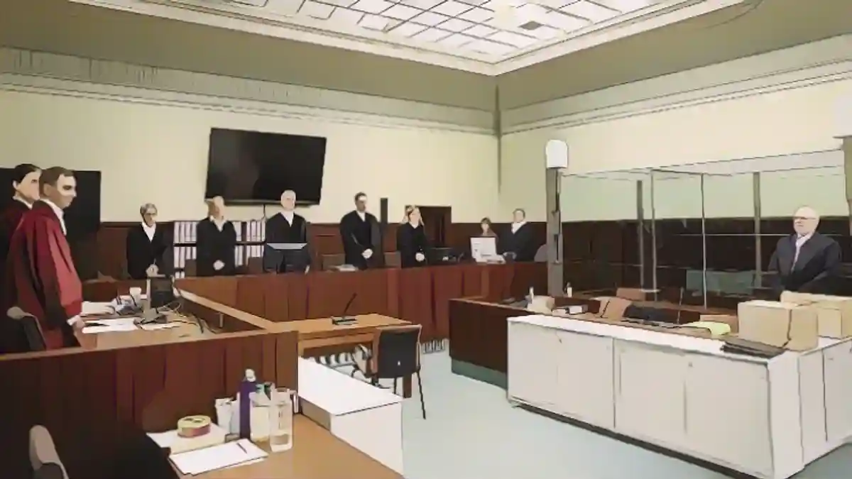 На процессе в Берлинском апелляционном суде были приняты строгие меры безопасности:На процессе в Берлинском апелляционном суде были приняты строгие меры безопасности.