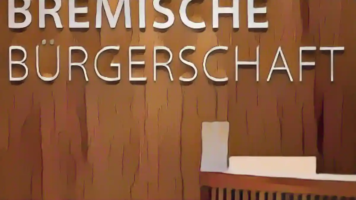 Над пюпитром в зале пленарных заседаний написано "Bremische Bürgerschaft".:Над пюпитром в зале пленарных заседаний написано "Bremische Bürgerschaft". Фото