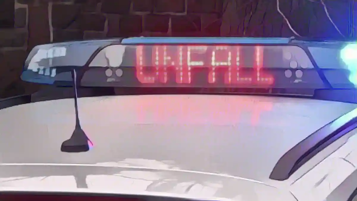 Неоновая надпись "Авария" на крыше полицейской машины.:Неоновая надпись "Авария" на крыше полицейской машины. Фото