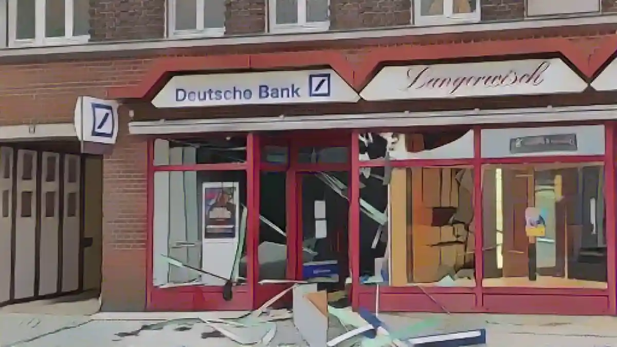 Обломки лежат перед отделением банка и соседним магазином в Гентине.:Обломки лежат перед отделением банка и соседним магазином в Гентине. Фото