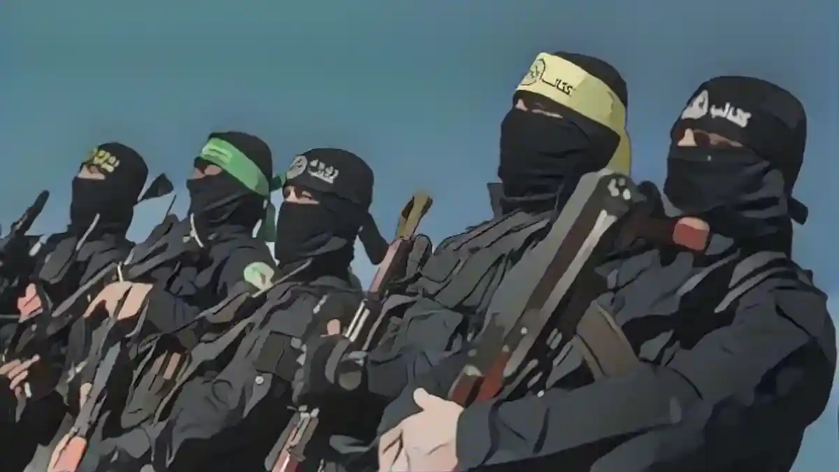 "Опасность для палестинского единства": бойцы ХАМАС в масках во время военных учений в секторе Газа:"Опасность для палестинского единства": бойцы ХАМАС в масках во время военных учений в секторе Газа.