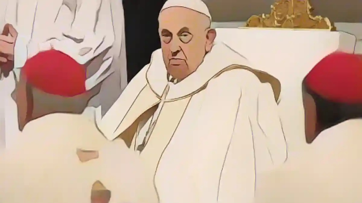 Папа Франциск во время мессы в соборе Святого Петра.:Папа Франциск во время мессы в соборе Святого Петра. Фото