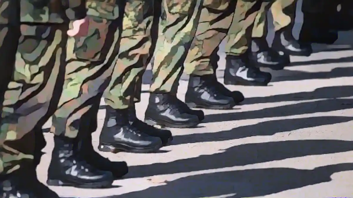 Солдаты бундесвера стоят на площади.:Солдаты бундесвера стоят на площади. Фото