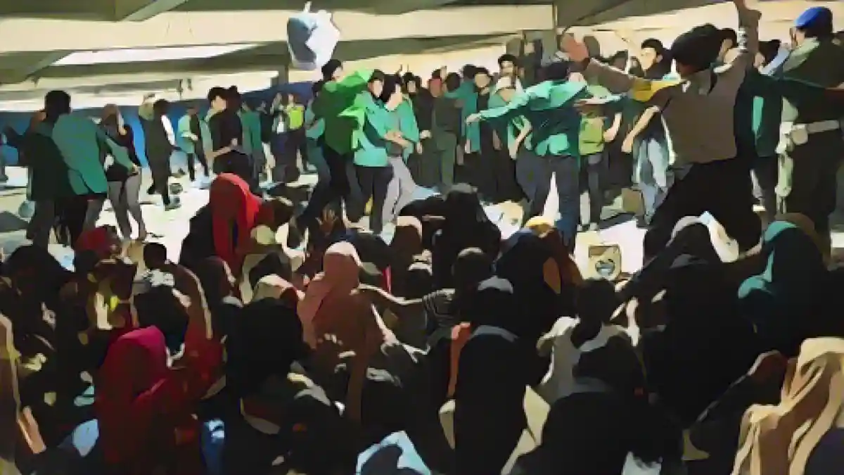Студенты университета протестуют против депортации беженцев рохинья в Банда-Ачех, провинция Ачех, Индонезия 27 декабря 2023 года. REUTERS/Riska Munawara:На этой неделе студенты университета в Ачехе (Индонезия) взяли штурмом временное убежище, в котором размещались беженцы рохинья.