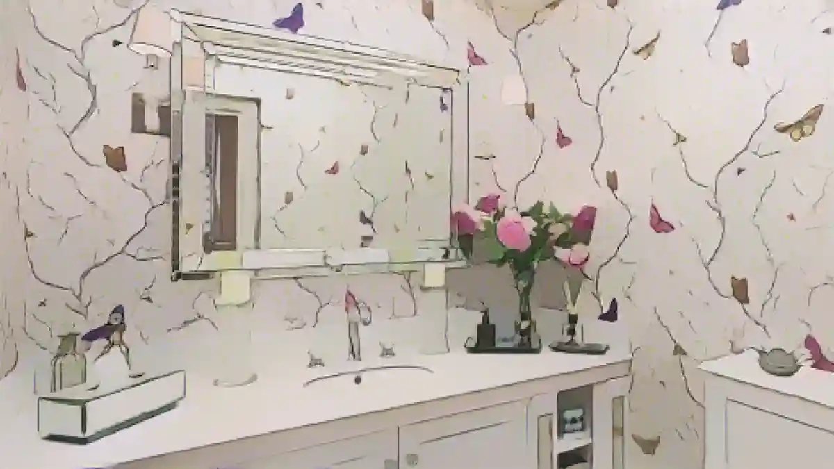 Ванная комната с обоями в виде бабочек:Лучший способ удаления старых обоев