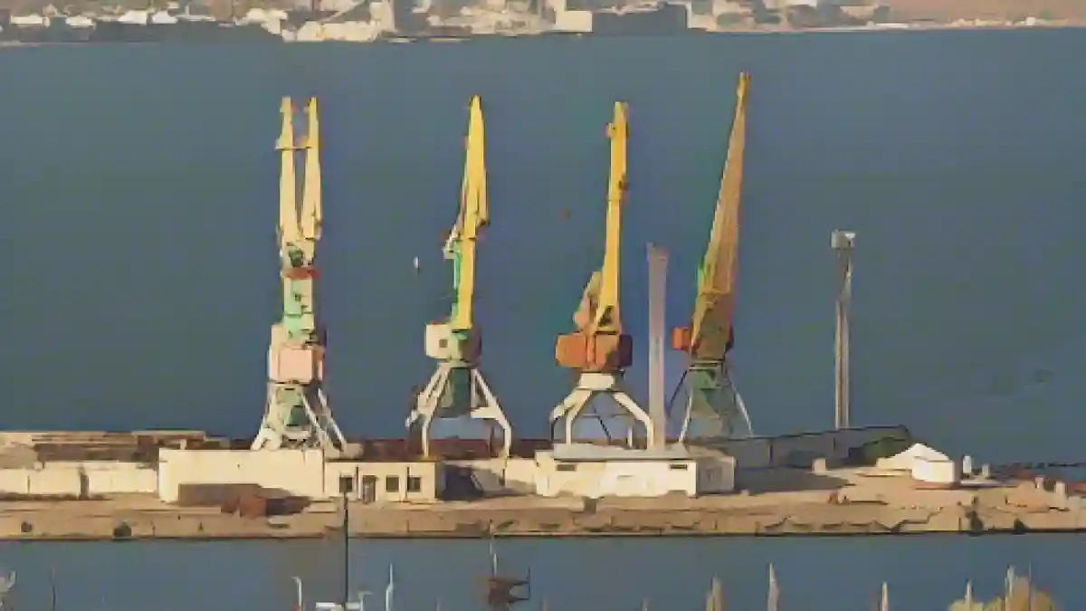 Вид на гавань в Феодосии:Целью украинской атаки была гавань крымского города Феодосия