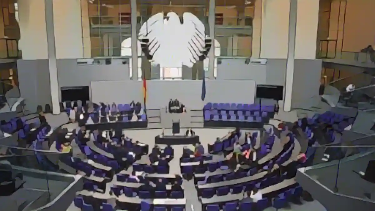 Вид на пленум бундестага:Вид на пленарное заседание Бундестага