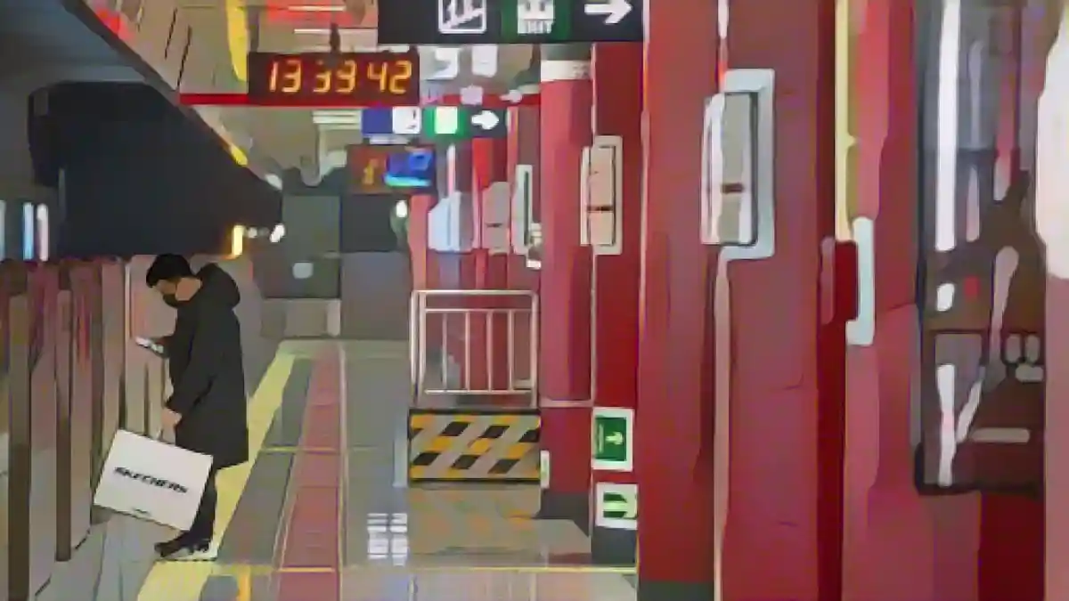 Вид на почти пустую станцию метро в Пекине. (Символическое изображение):Вид на почти пустую станцию метро в Пекине. (Символическое изображение) Фото