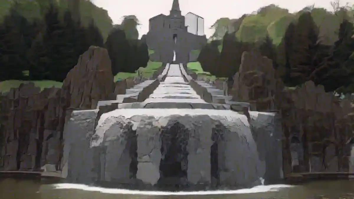 Водопад в Бергпарке Вильгельмсхох:Водные объекты в Бергпарке Вильгельмсхёэ у каскадов под памятником Геркулесу. В знаменитом парке произошел трагический случай.