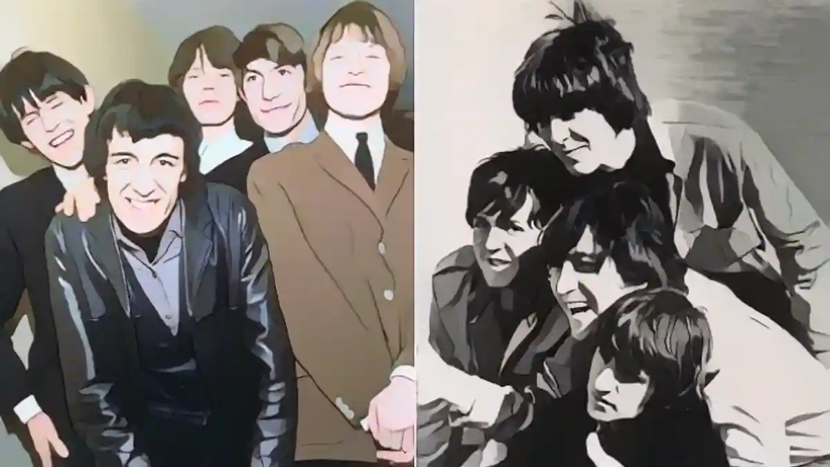 Вот как они выглядели в 60-е годы: Rolling Stones (слева) и Beatles:Вот как они выглядели в 60-е годы: Rolling Stones (слева) и Beatles.