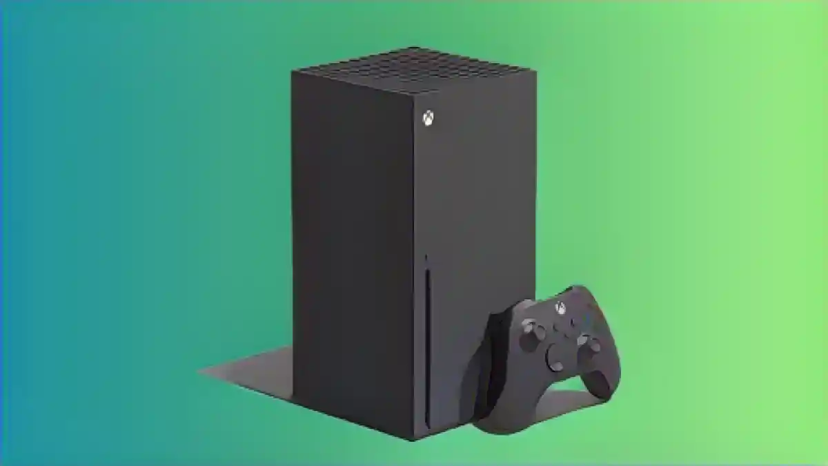 Xbox Series X на градиентном фоне тилового и зеленого цветов:К Рождеству вы сможете приобрести Xbox Series X по самой низкой за всю историю цене