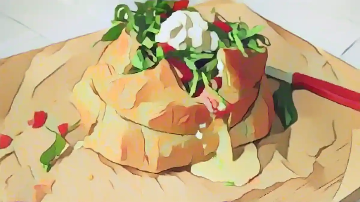 Жареная картошка в слоеном тесте с салатом, помидорами и сметаной:Отпразднуйте Новый год с Crunchwrap Supreme Baked Brie En Croûte