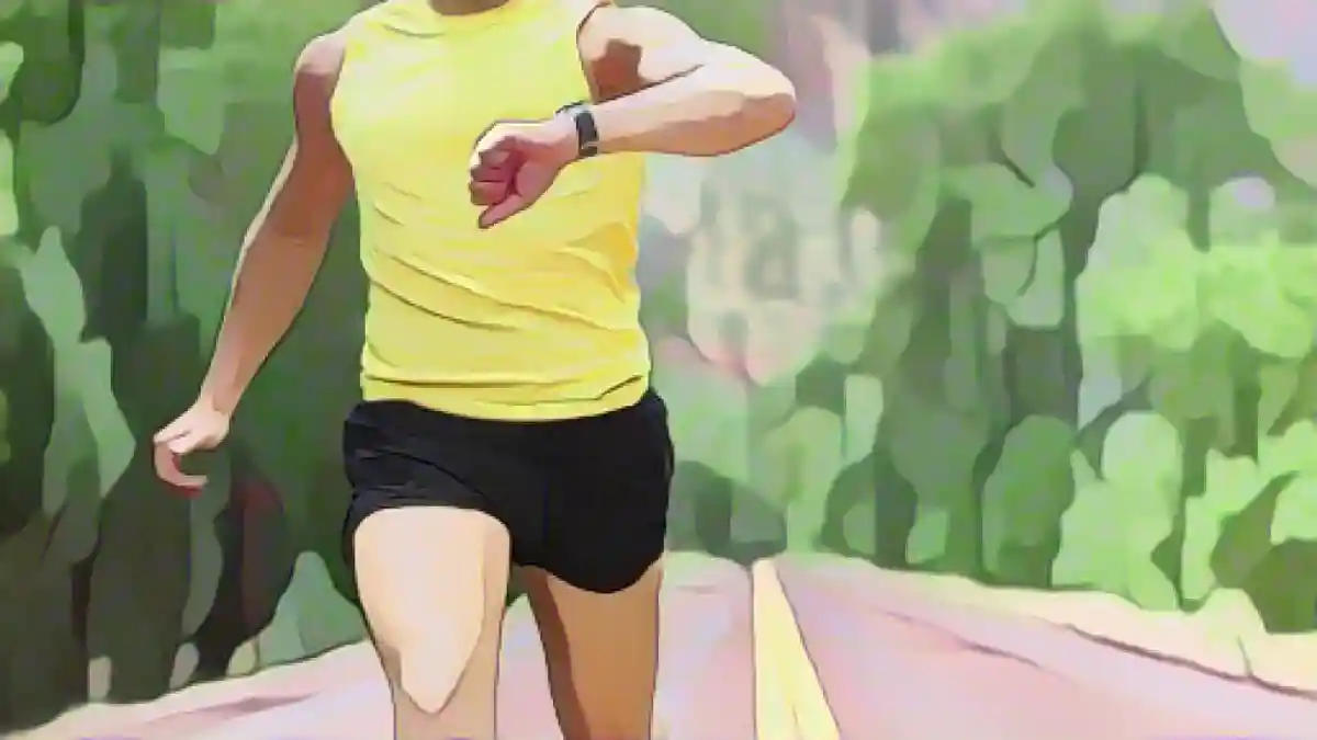 Мужчина бежит, глядя на часы:Не верьте этим популярным мифам о фитнесе в 2024 году