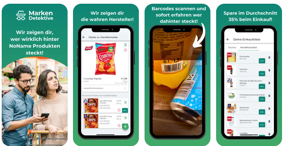 Экономить на покупках в Германии помогает приложение MarkenDetektive. Фото: apps.apple.com