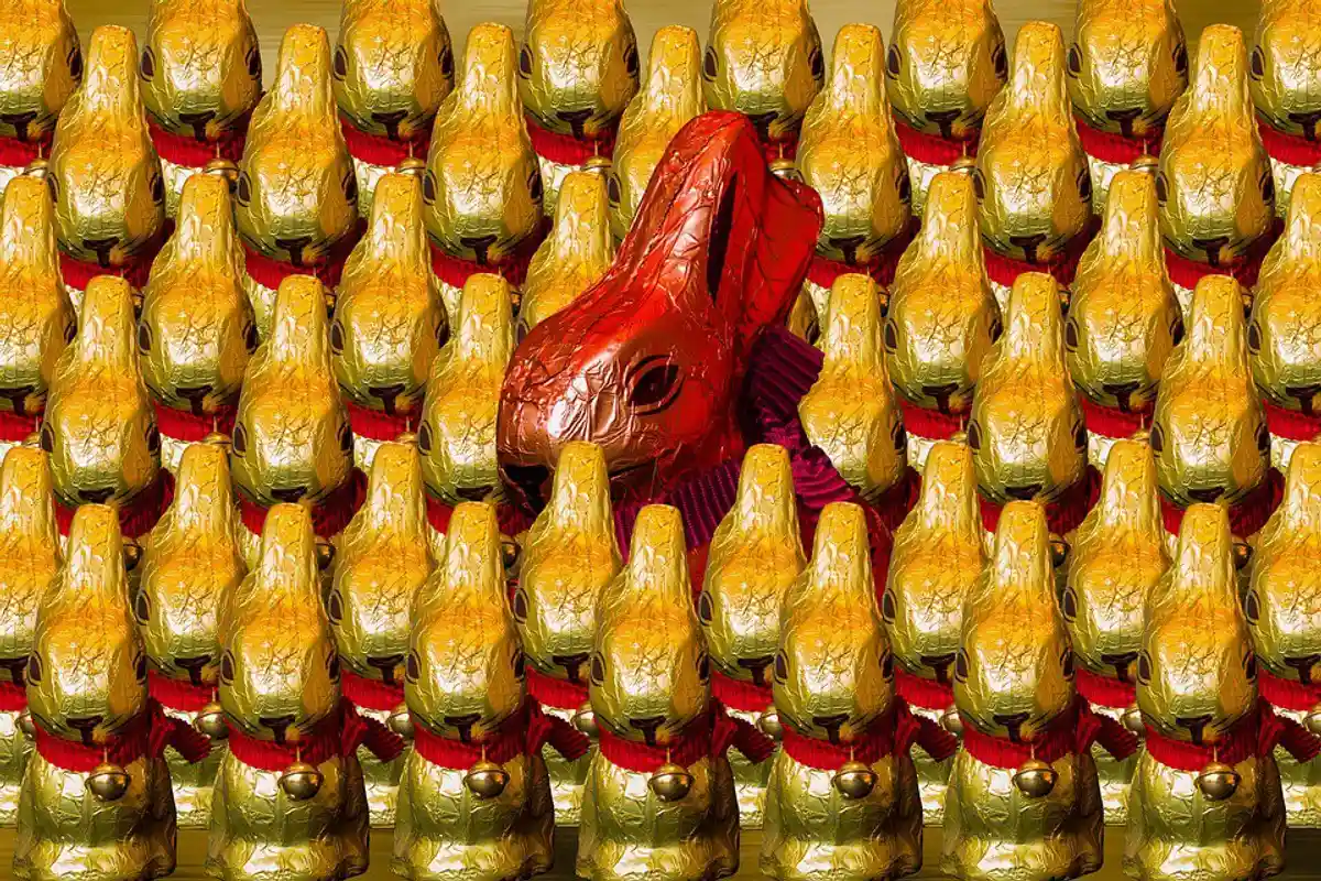 пасхальные шоколадные зайцы фото